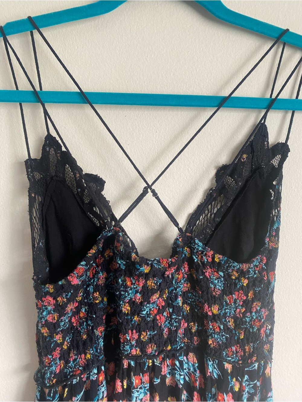 Free People Adella Floral Lace Mini Dress Black XS - Picture 9 of 14